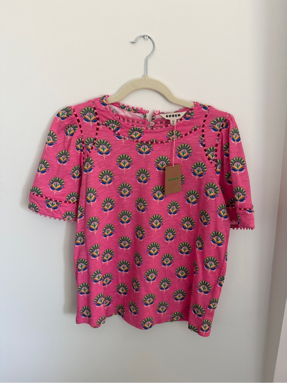 Boden Pink Floral-Print Blouse